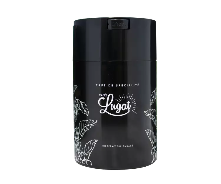Boite Conservatrice Noire Avec Vide D'air 1kg - Cafés Lugat 1 Boite Conservatrice Noire Avec Vide D'air 1kg - Cafés Lugat