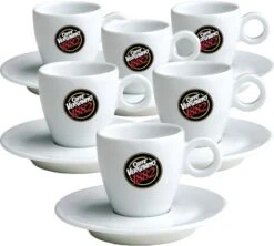 6 Tasses Et Sous-tasses Expresso Caffè Vergnano