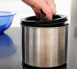 Boîte Conservatrice Inox Argent Avec Vide D'air 250g - Airscape -Vente De Café airscape5 1