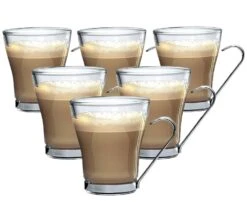 6 Verres à Cappuccino Oslo Avec Anse 22 Cl - Bormioli Rocco