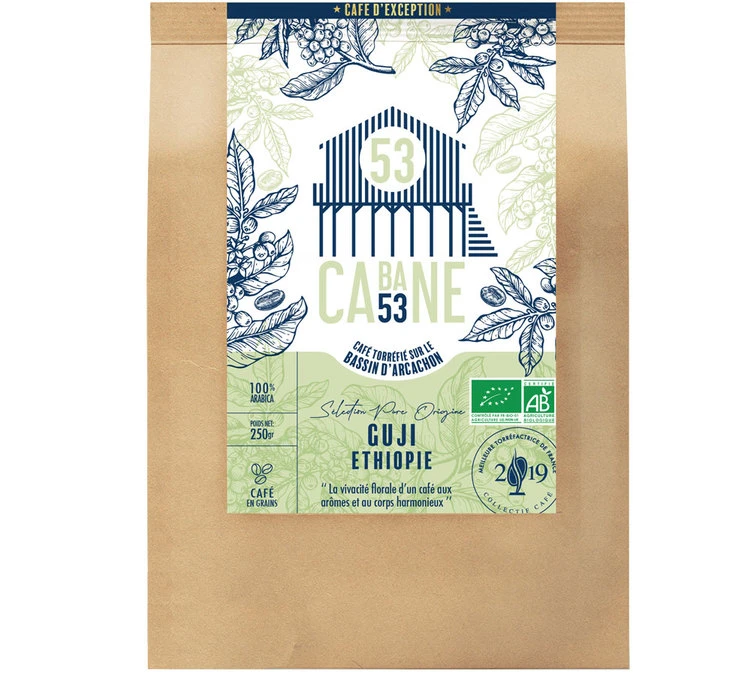 250g Café En Grains : Ethiopie - Guji - Cabane 53 1 250g Café En Grains : Ethiopie - Guji - Cabane 53