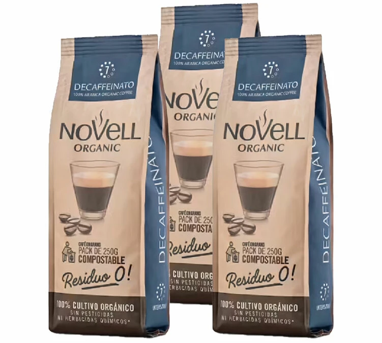 3x250g Café En Grain Bio Décaféiné - Novell 1 3x250g Café En Grain Bio Décaféiné - Novell