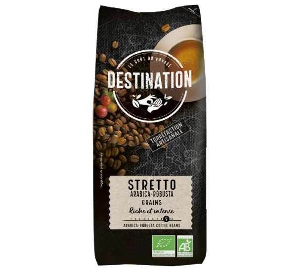 1kg Café En Grains Bio Stretto Italiano - Destination 1 1kg Café En Grains Bio Stretto Italiano - Destination