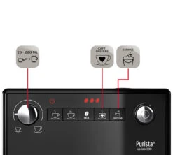 MELITTA Purista® F230-104 Noir Mat Garantie 3 Ans -Vente De Café expresso broyeur melitta purista noir mat profil