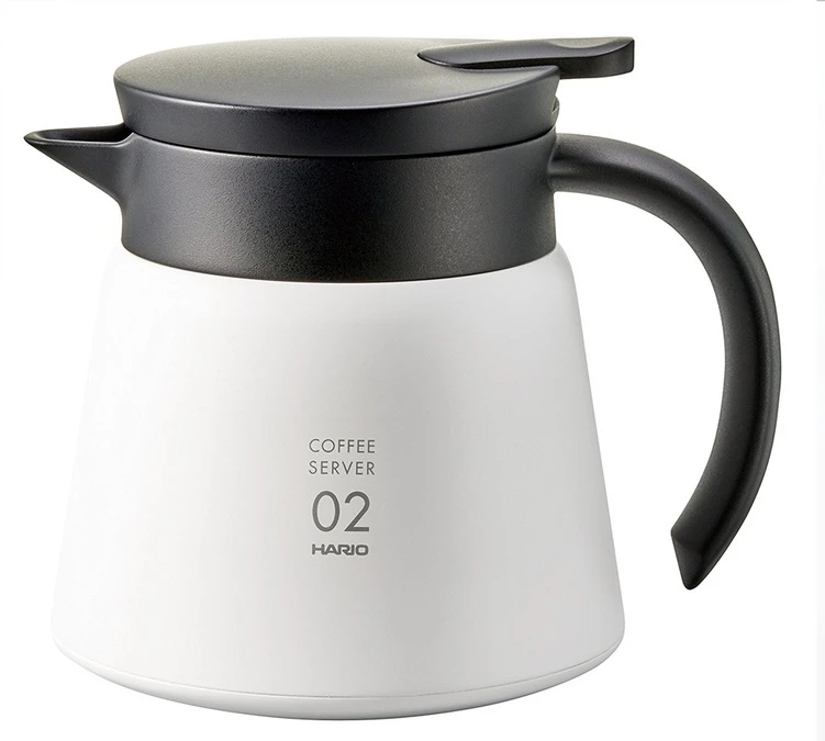 Carafe Isotherme V60 55 Cl Inox Double Paroi - Blanche - HARIO 1 Carafe Isotherme V60 55 Cl Inox Double Paroi - Blanche - HARIO