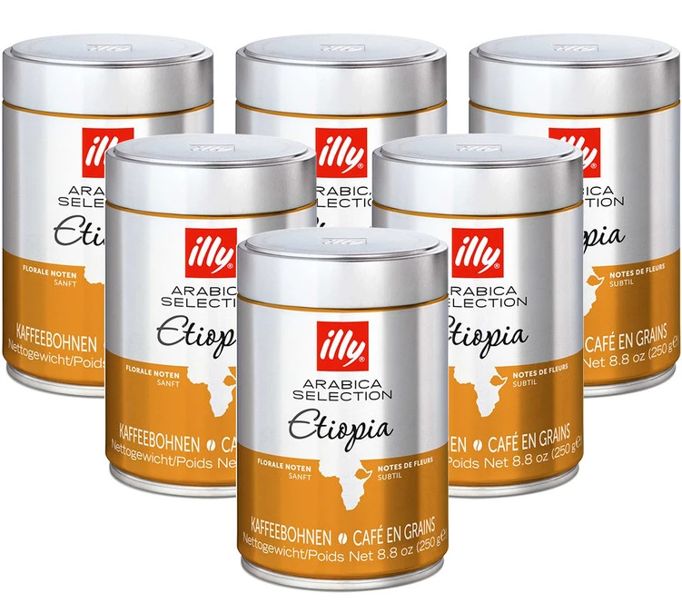 Café En Grains Illy Monoarabica Ethiopie - 6x250g - Illy 1 Café En Grains Illy Monoarabica Ethiopie - 6x250g - Illy