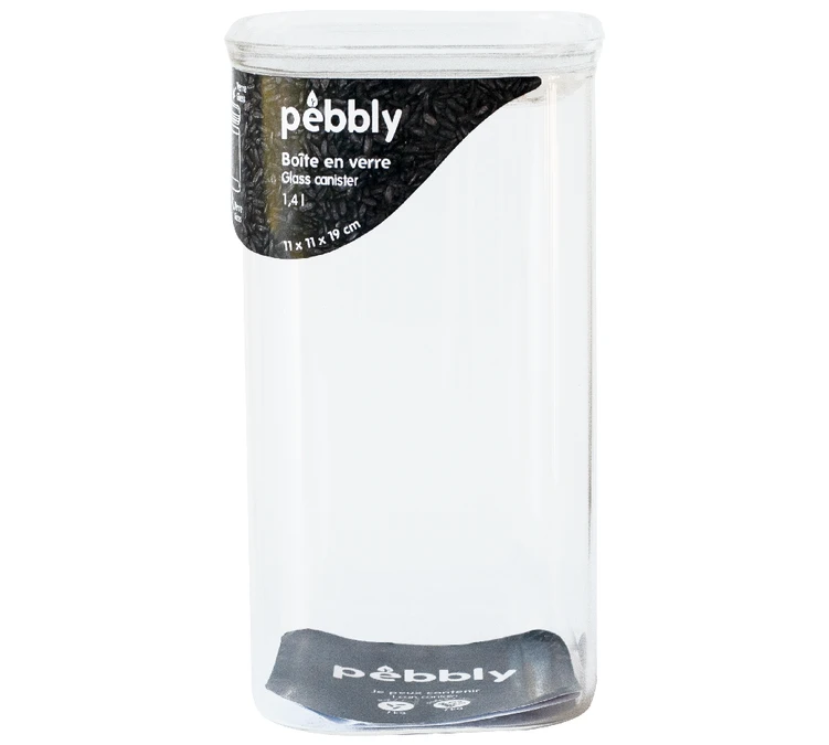 Boîte De Conservation Carrée En Verre 1.4L - PEBBLY 1 Boîte De Conservation Carrée En Verre 1.4L - PEBBLY