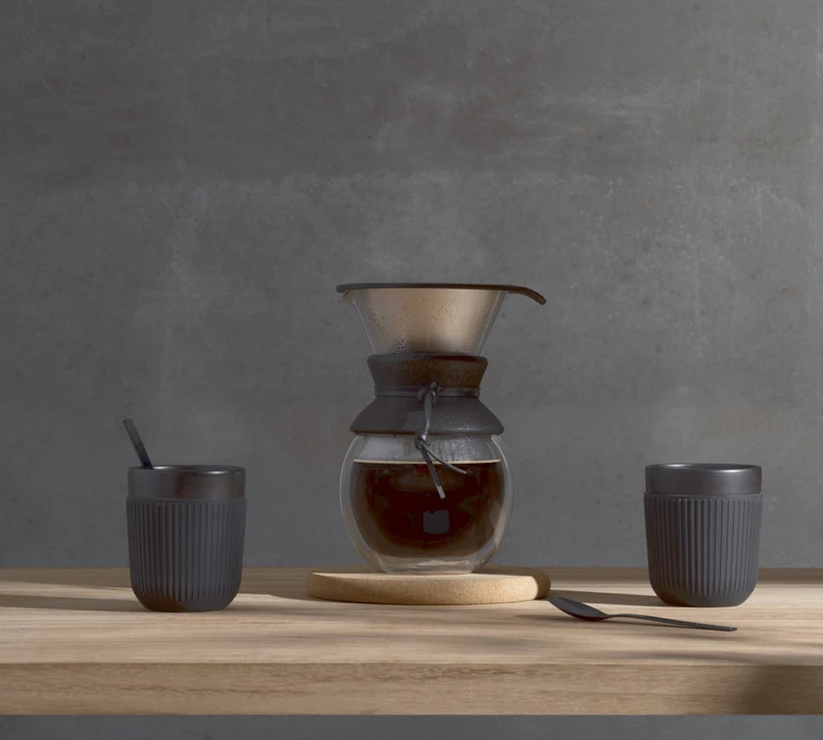 Set De 2 Mugs Douro Double Paroi - Porcelaine Noire - 10cl - BODUM 2 Set De 2 Mugs Douro Double Paroi - Porcelaine Noire - 10cl - BODUM – Image 2