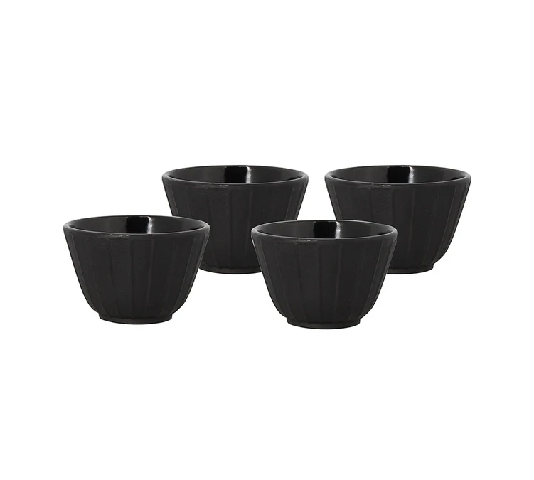 Lot De 4 Tasses En Fonte Noire 12cl - The Kitchenette 1 Lot De 4 Tasses En Fonte Noire 12cl - The Kitchenette
