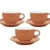 3 Tasses Et Sous Tasses Latte Bowl 19 Cl Orange - ORIGAMI