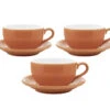 3 Tasses Et Sous Tasses Latte Bowl 25 Cl Orange - ORIGAMI