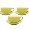 3 Tasses Et Sous Tasses Latte Bowl 25 Cl Vert - ORIGAMI