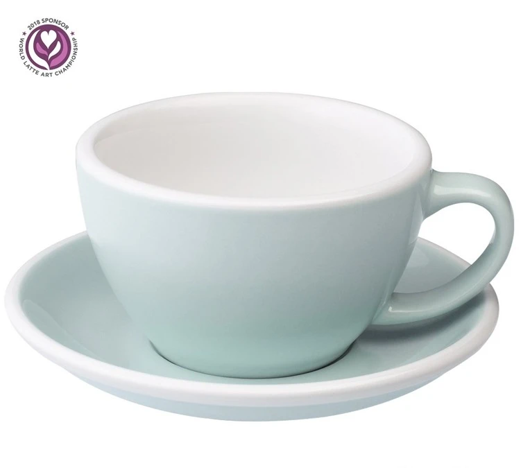 6 Tasses Café Latte Et Sous-tasses Egg 30cl River Blue - Loveramics 2 6 Tasses Café Latte Et Sous-tasses Egg 30cl River Blue - Loveramics – Image 2