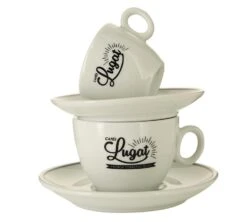6 Tasses Cappuccino Et Sous-tasses Porcelaine - 17.5 Cl - Cafés Lugat -Vente De Café tasses cafes lugat 1