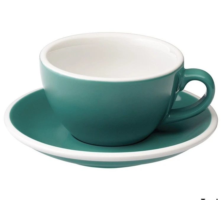 6 Tasses Cappuccino Et Sous-tasses Egg 20 Cl Teal - Loveramics 2 6 Tasses Cappuccino Et Sous-tasses Egg 20 Cl Teal - Loveramics – Image 2